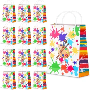 Art Party Bags Paint Art Party Treat Bags Sip and Paint Party Goodies Bags for Paint Splatter Party Art Party Decorations (Bright Style 36 Pieces)