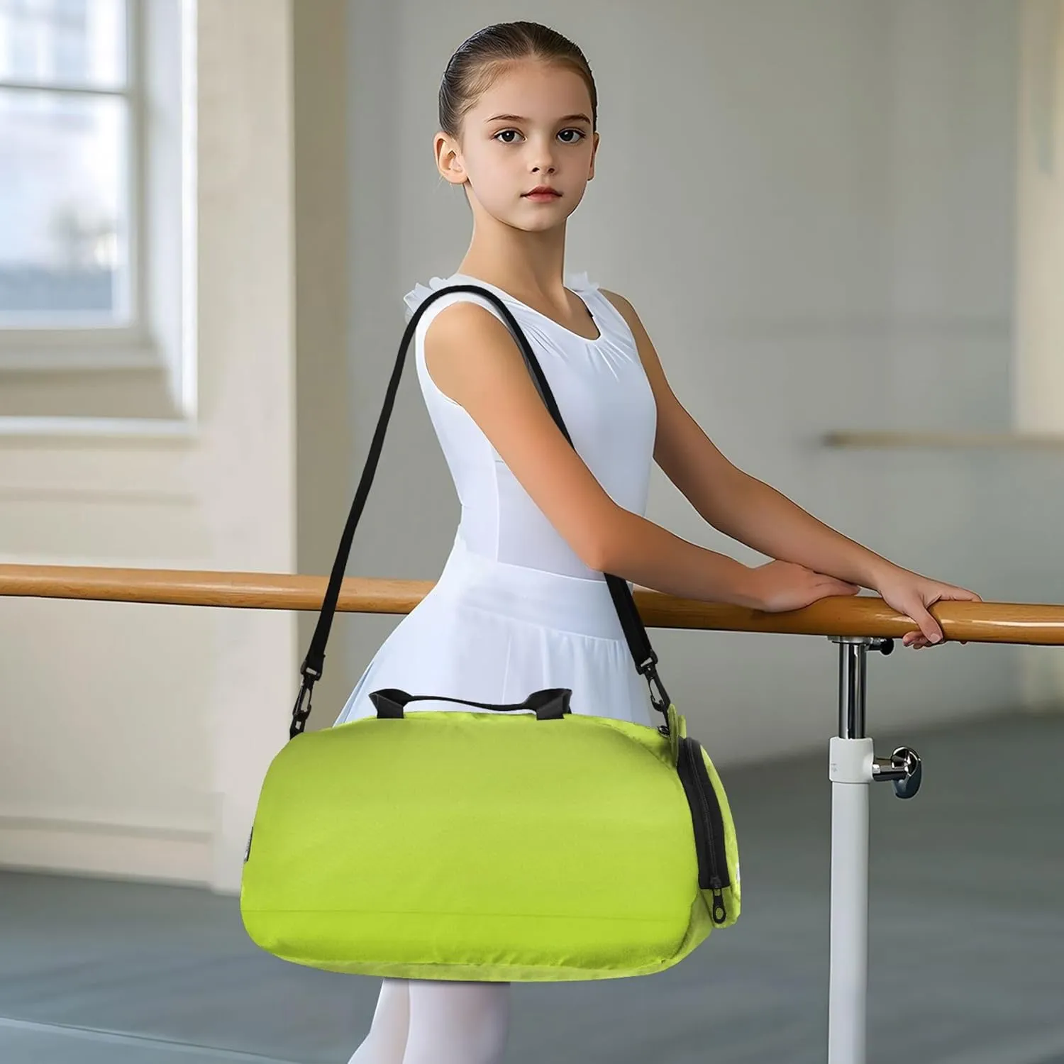 Avocado Green Light Lime Gradient Girls Duffle Bags for Travel Overnight Bags Toddler Gym Kids Luggage Carry on Duffel Bag Boy