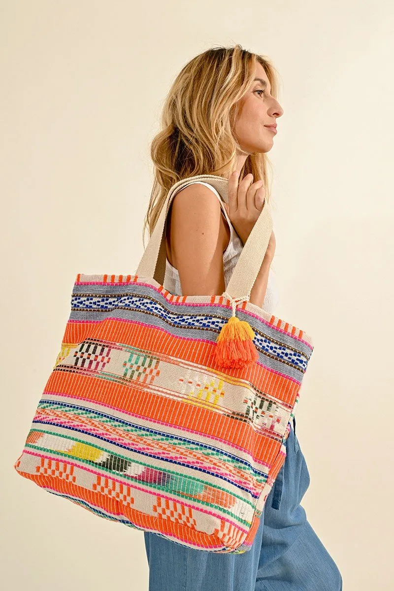 BAG WITH COLORFUL STRIPES