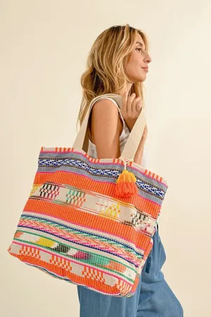 BAG WITH COLORFUL STRIPES