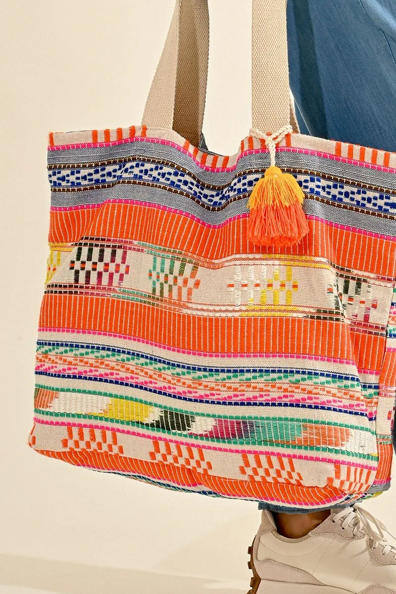 BAG WITH COLORFUL STRIPES