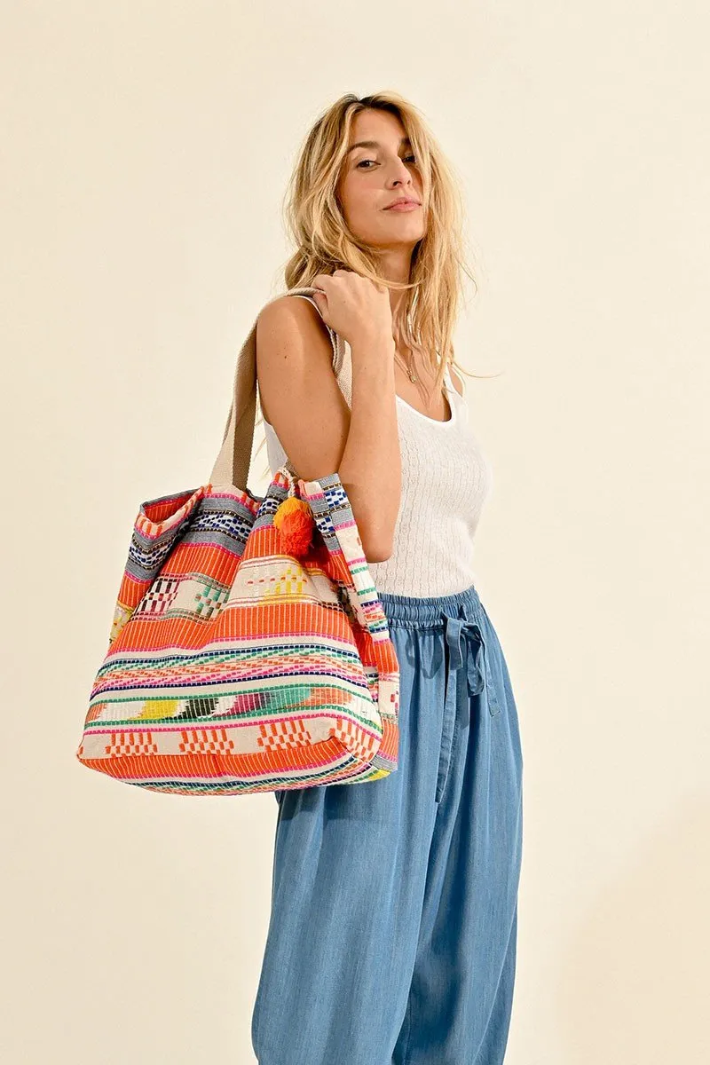 BAG WITH COLORFUL STRIPES