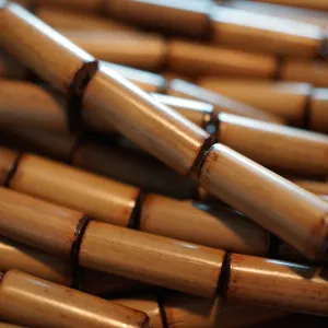 Bamboo Beads Burned Edge