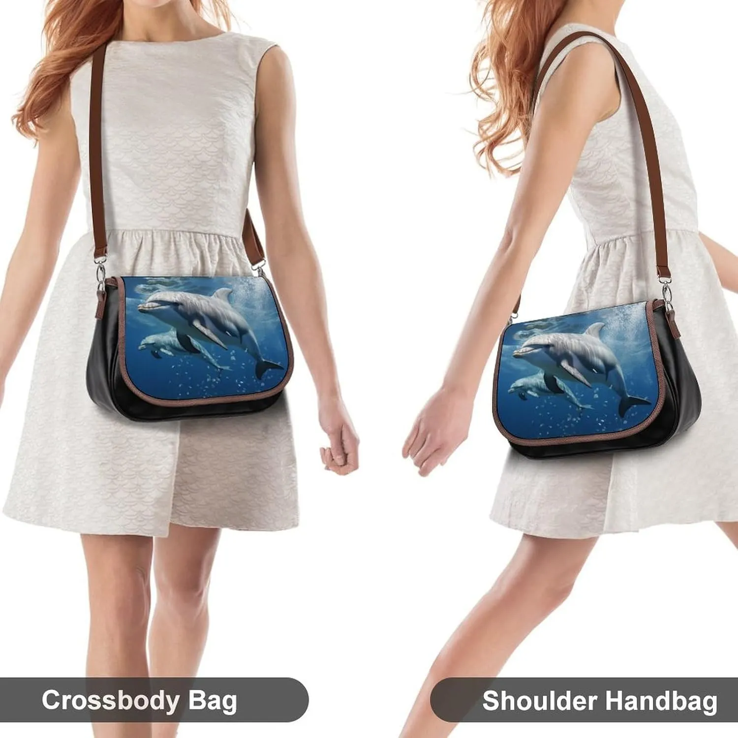 Beautiful Mermaid Tail Crossbody Bags for Women,PU Leather Tote Bag for Women,Shoulder Bag Purse for Work Shopping Travel