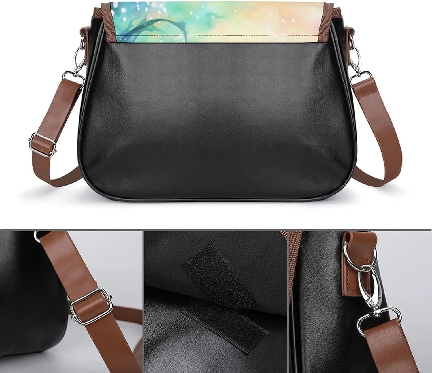 Beautiful Mermaid Tail Crossbody Bags for Women,PU Leather Tote Bag for Women,Shoulder Bag Purse for Work Shopping Travel