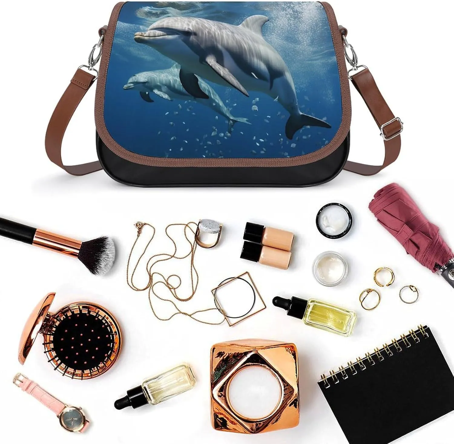 Beautiful Mermaid Tail Crossbody Bags for Women,PU Leather Tote Bag for Women,Shoulder Bag Purse for Work Shopping Travel