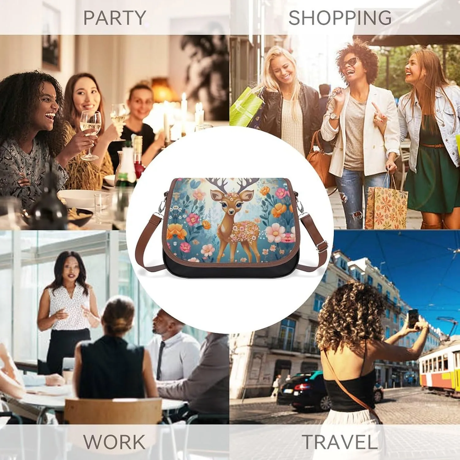 Beautiful Sea Crossbody Bags for Women,PU Leather Tote Bag for Women,Shoulder Bag Purse for Work Shopping Travel