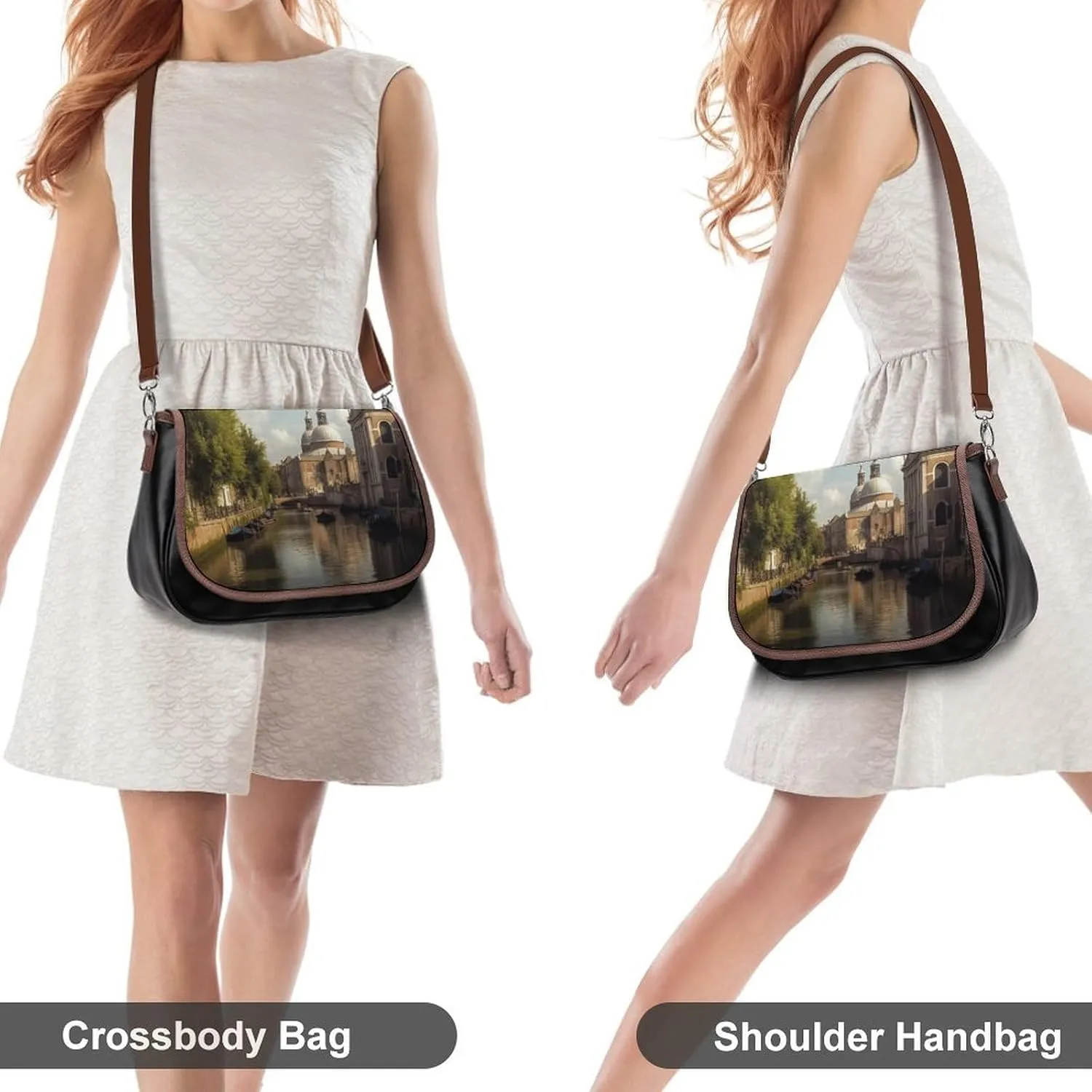 Beautiful Sea Crossbody Bags for Women,PU Leather Tote Bag for Women,Shoulder Bag Purse for Work Shopping Travel