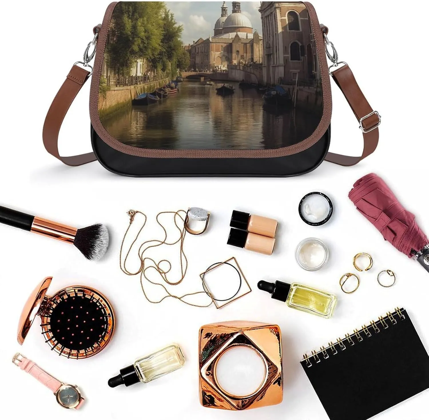 Beautiful Sea Crossbody Bags for Women,PU Leather Tote Bag for Women,Shoulder Bag Purse for Work Shopping Travel