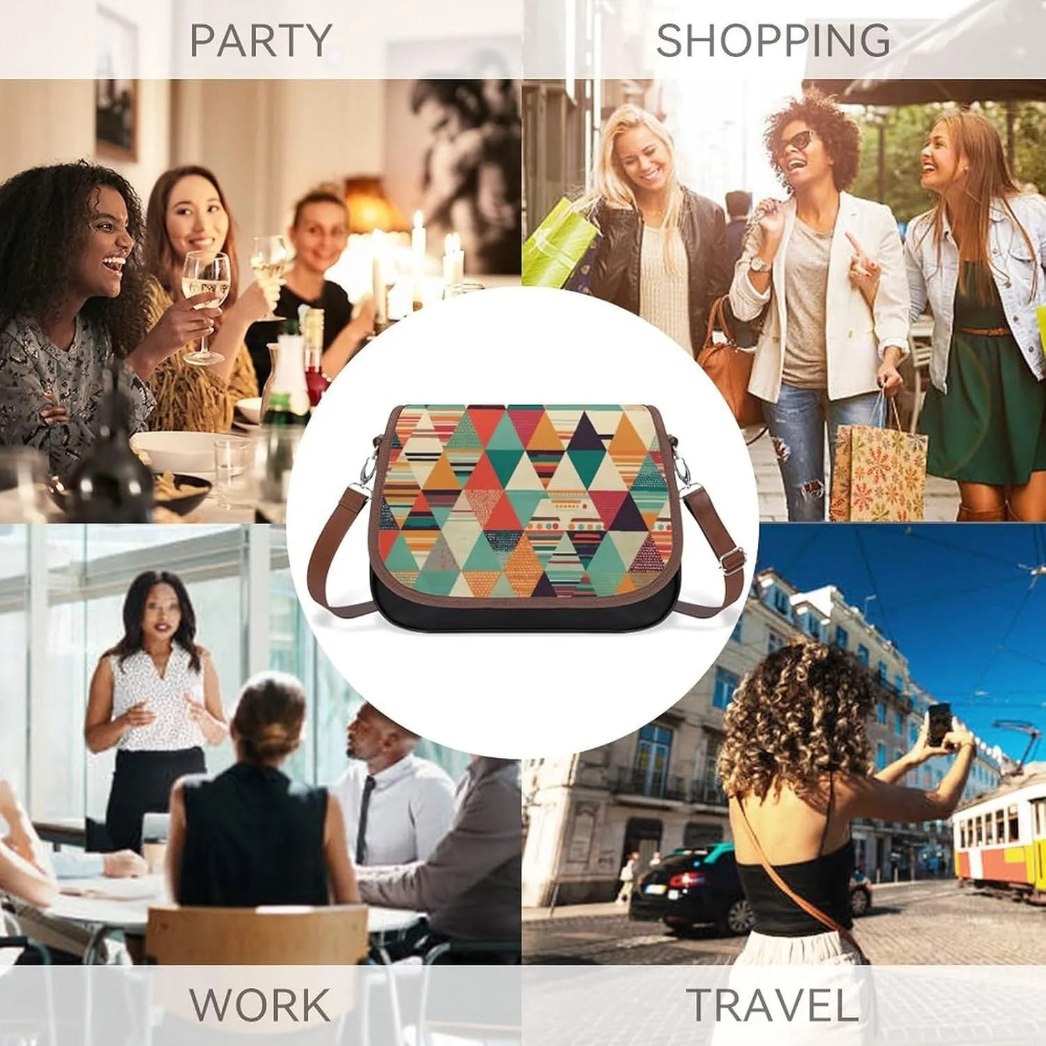 Beautiful Venice at Night Crossbody Bags for Women,PU Leather Tote Bag for Women,Shoulder Bag Purse for Work Shopping Travel