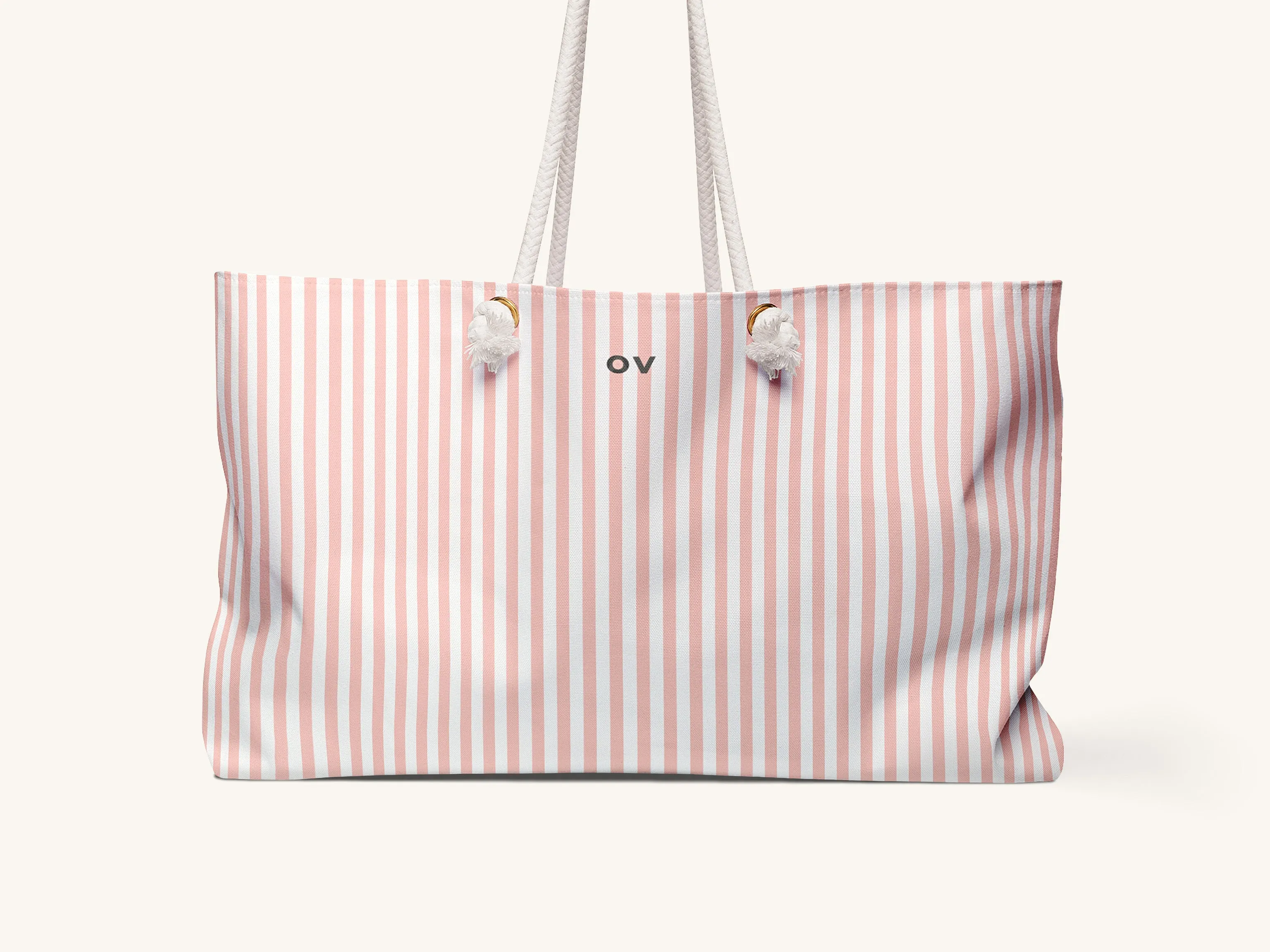 Bengal Stripe Monogram Beach Bag