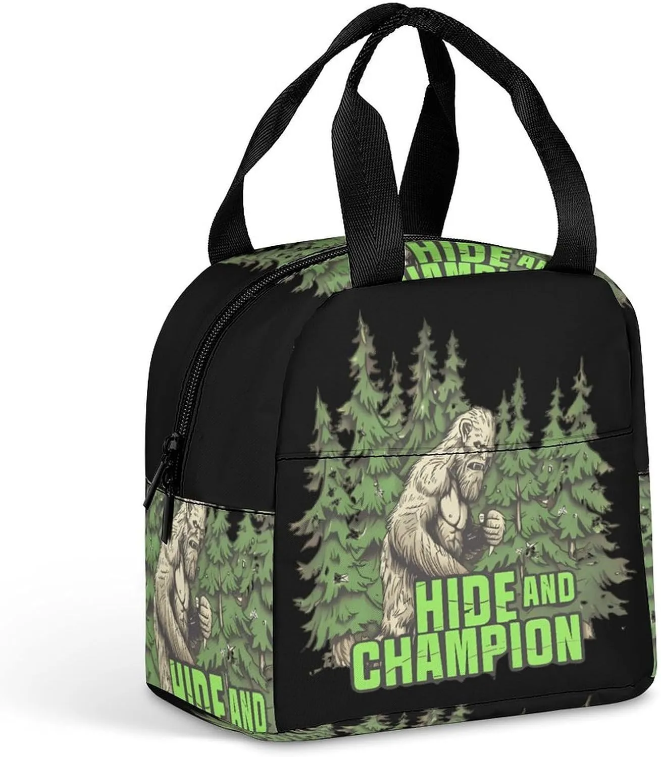 Bigfoot Hide And Champion Reusable Lunch Bag Insulated Tote Box Cooler Food Handbags Case For Women Men 22 * 20 * 13cm