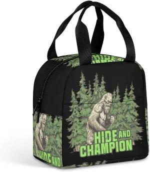 Bigfoot Hide And Champion Reusable Lunch Bag Insulated Tote Box Cooler Food Handbags Case For Women Men 22 * 20 * 13cm