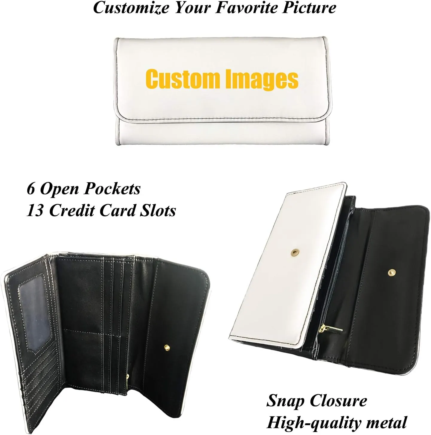 Binienty Womens Puppy Paw Print Wallet Custom Slim Trifold Leather Purses Trifold Blocking Wallets Handbags for Women Gifts,