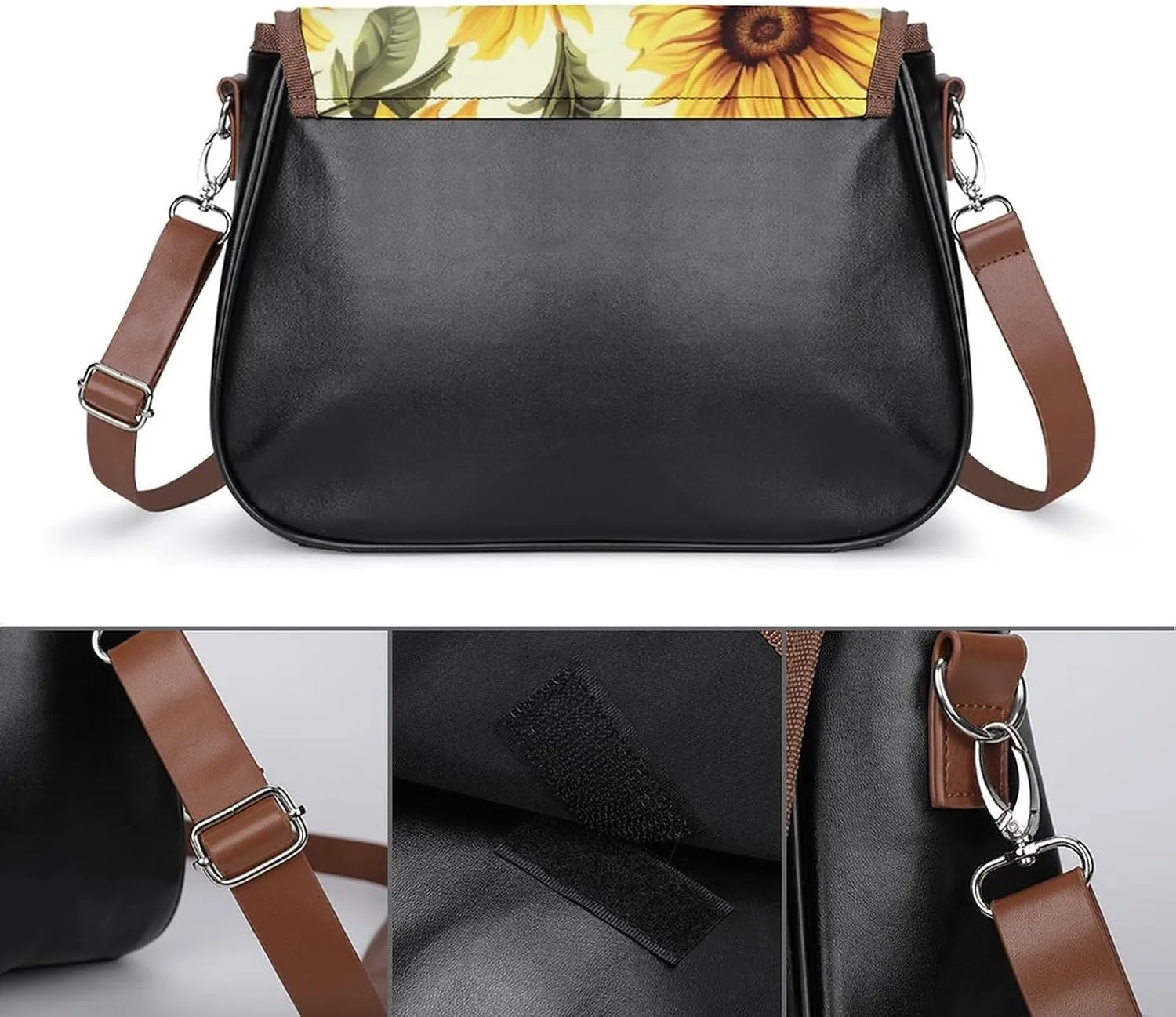 Bird Parrot Painting Crossbody Bags for Women,PU Leather Tote Bag for Women,Shoulder Bag Purse for Work Shopping Travel