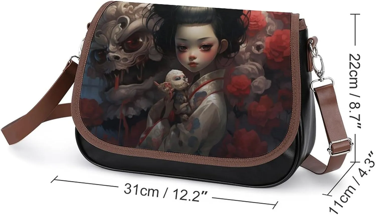 Bird Parrot Painting Crossbody Bags for Women,PU Leather Tote Bag for Women,Shoulder Bag Purse for Work Shopping Travel