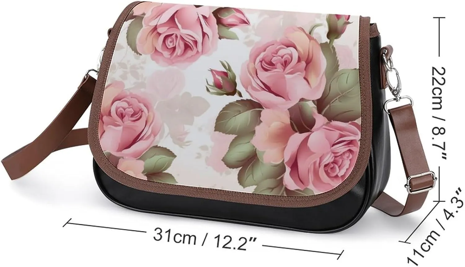 Bird Parrot Painting Crossbody Bags for Women,PU Leather Tote Bag for Women,Shoulder Bag Purse for Work Shopping Travel