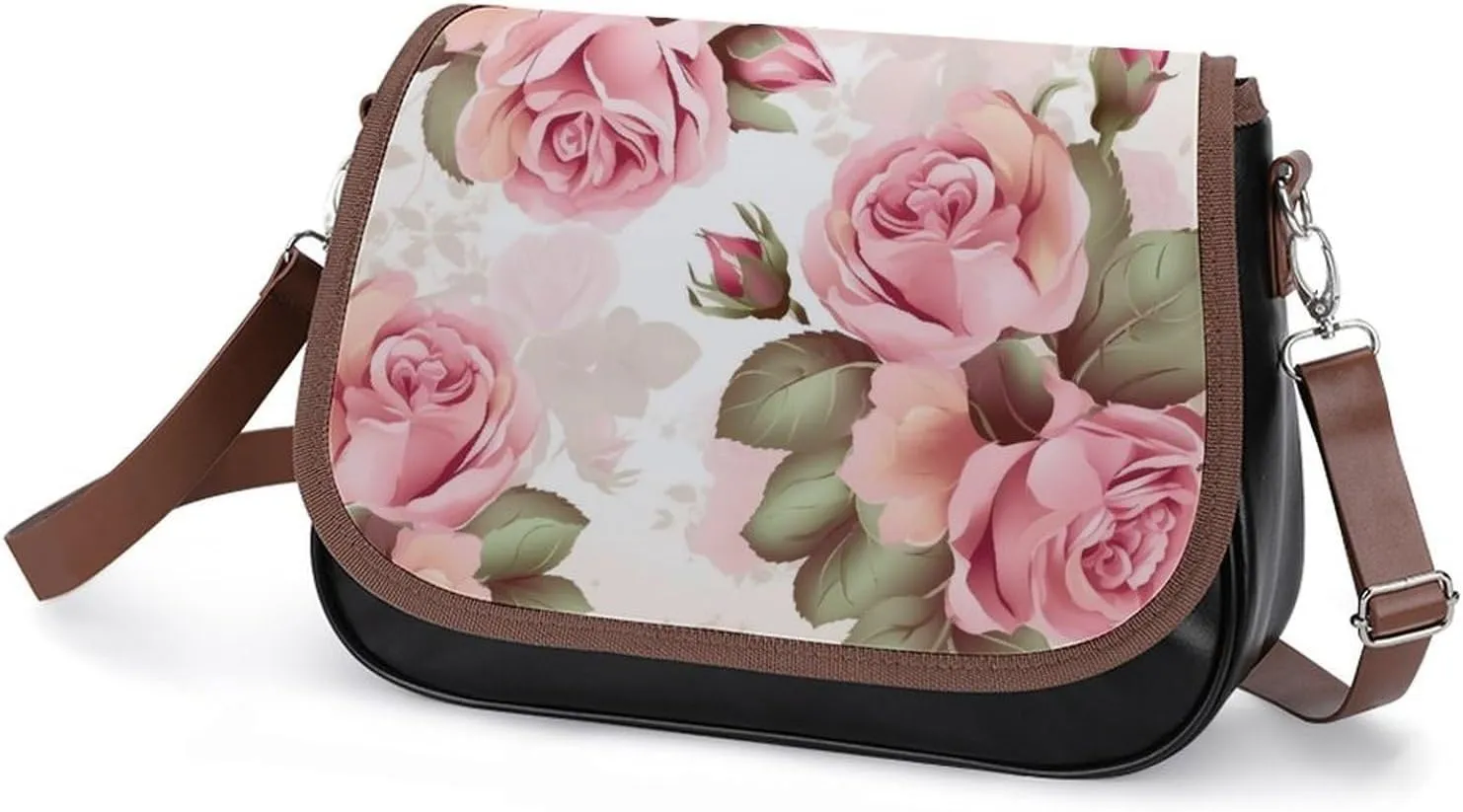 Bird Parrot Painting Crossbody Bags for Women,PU Leather Tote Bag for Women,Shoulder Bag Purse for Work Shopping Travel