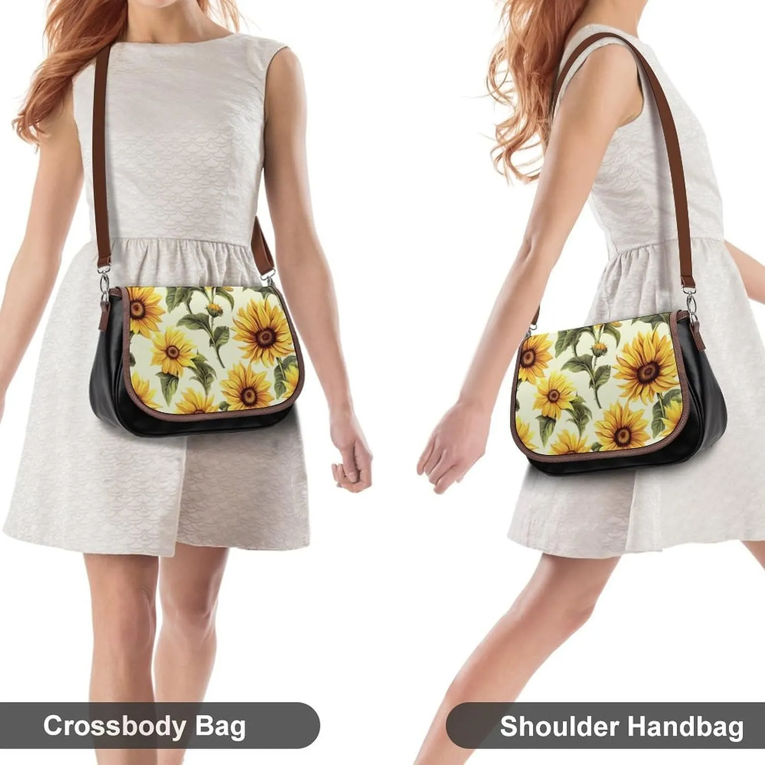 Bird Parrot Painting Crossbody Bags for Women,PU Leather Tote Bag for Women,Shoulder Bag Purse for Work Shopping Travel