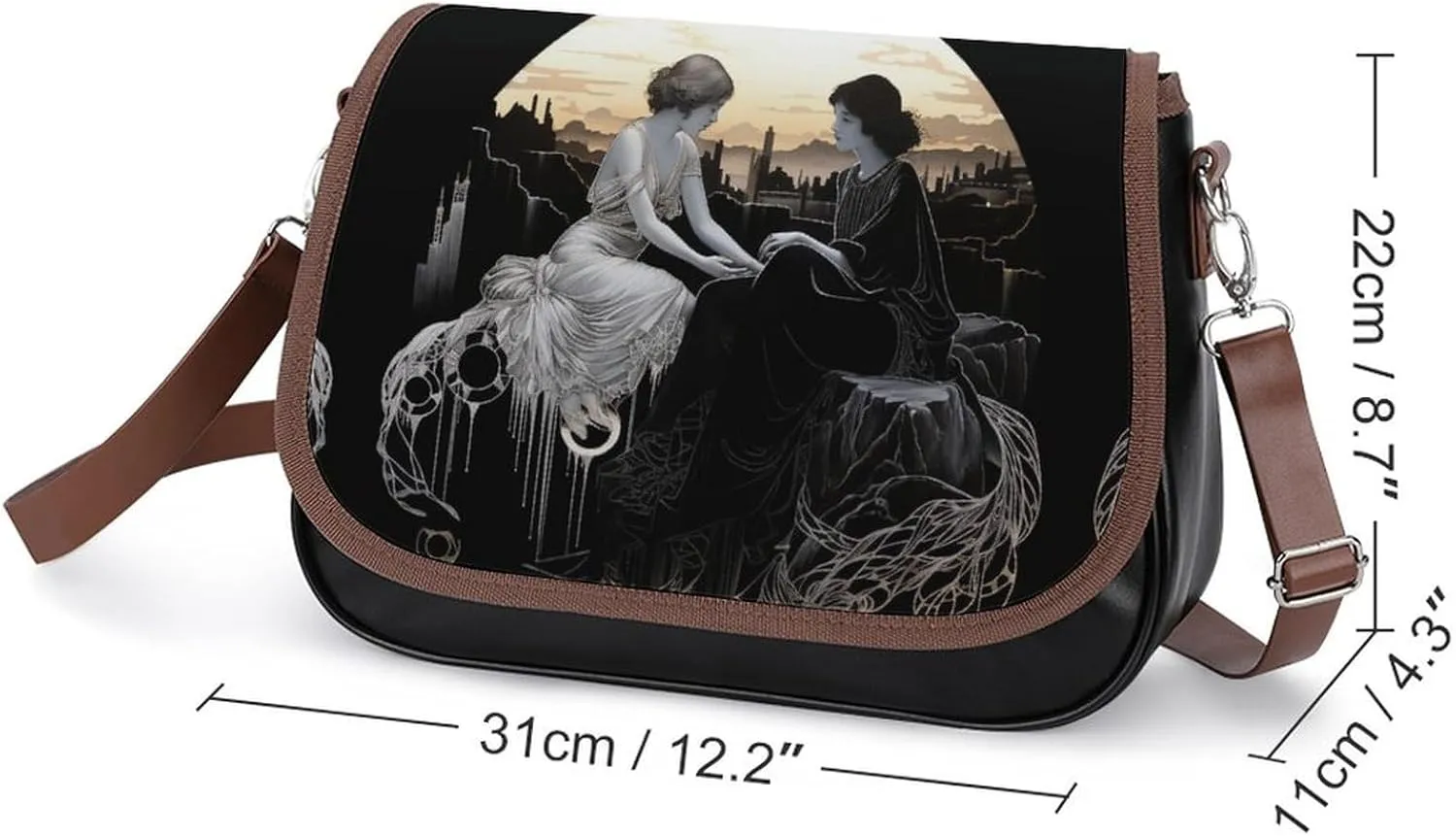 Bird Parrot Painting Crossbody Bags for Women,PU Leather Tote Bag for Women,Shoulder Bag Purse for Work Shopping Travel