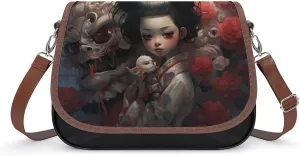 Bird Parrot Painting Crossbody Bags for Women,PU Leather Tote Bag for Women,Shoulder Bag Purse for Work Shopping Travel