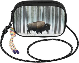Bison Forest Winter Small Crossbody Bags for Women Cell Phone Purses Shoulder Bag Handbag with Adjustable Strap