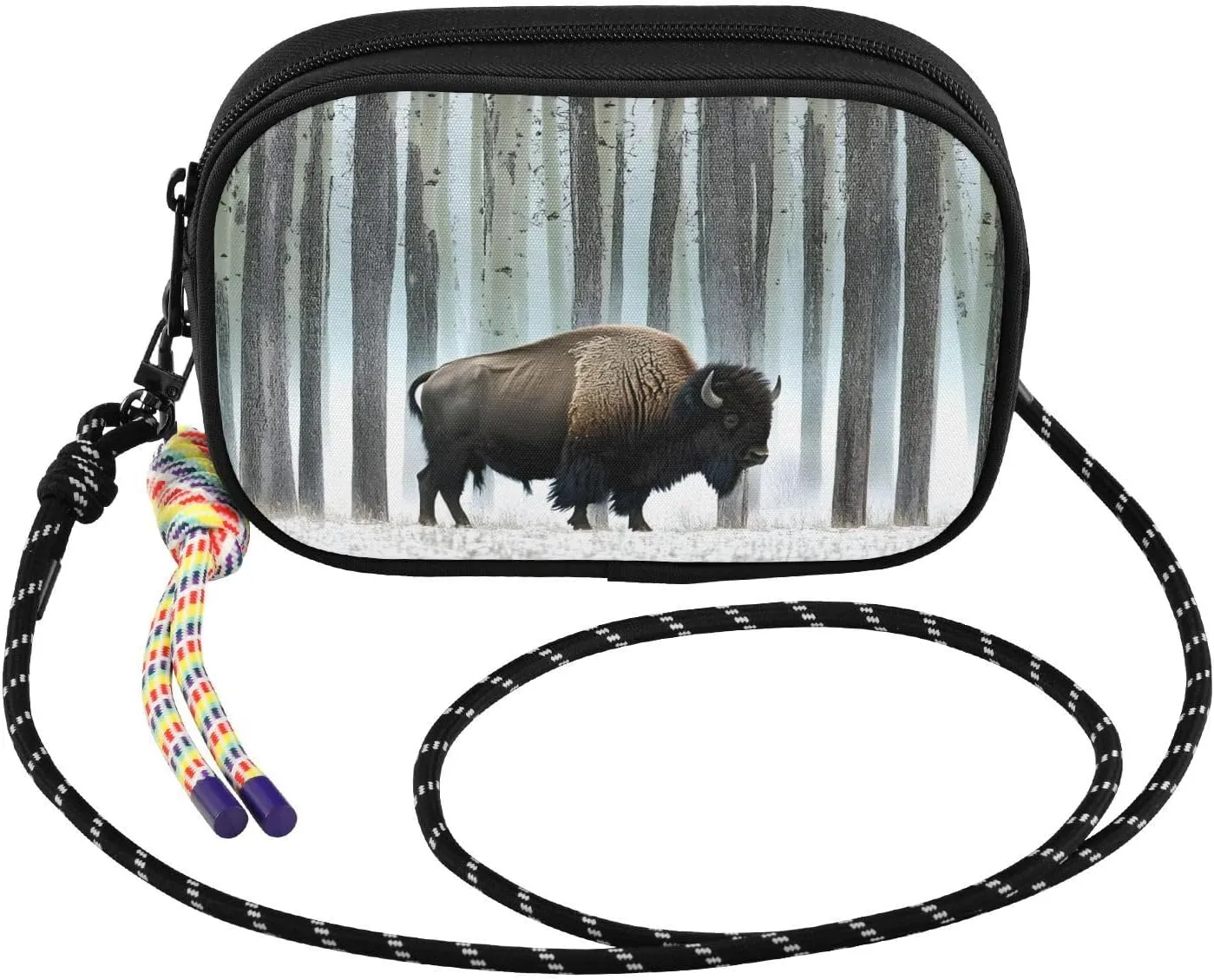 Bison Forest Winter Small Crossbody Bags for Women Cell Phone Purses Shoulder Bag Handbag with Adjustable Strap