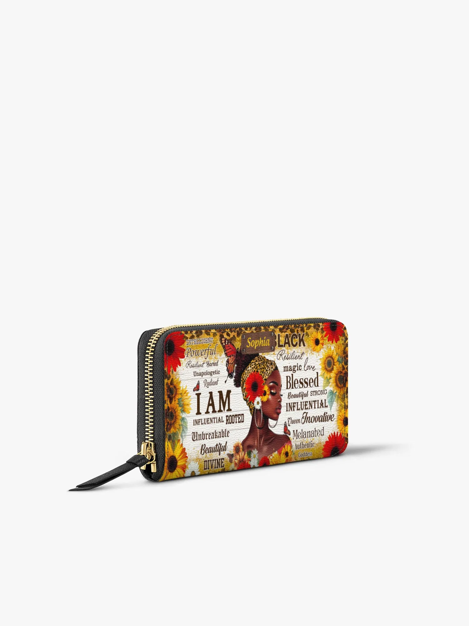 Black Beauty Blossom Slimline Zippy Wallet