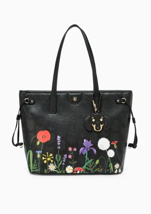 Blossom Infinite M Tote Bag - Printed Black