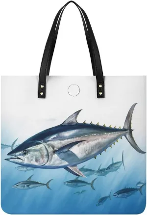 Bluefin Tuna Thunnus Tote Bag Durable Water-Resistant Handbags Lightweight Tote for Travel Work Book