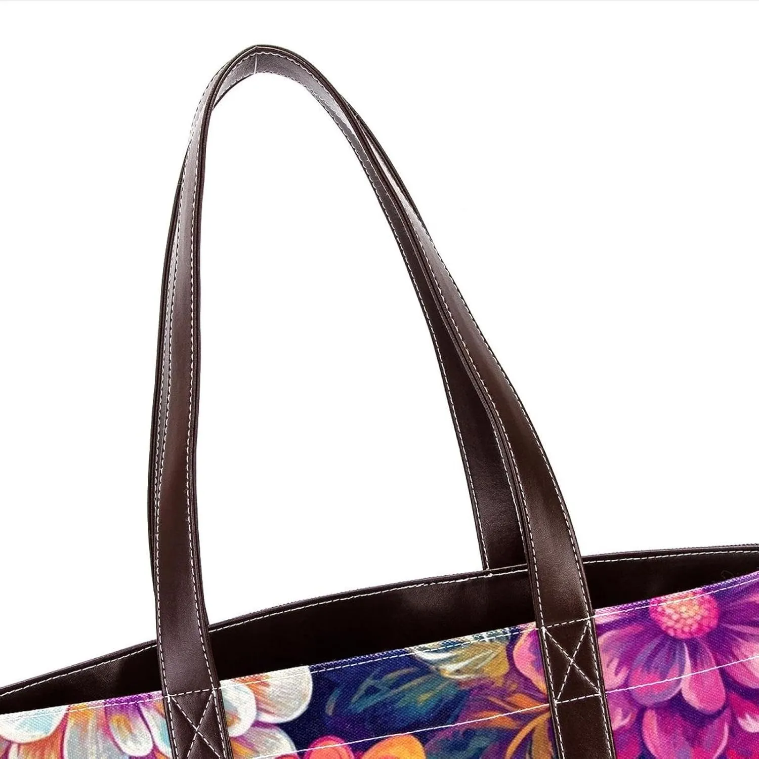 Boho Floral-12 Shoulder Purses for Women Large Soft Washed Leather Purses and Durable Handbags