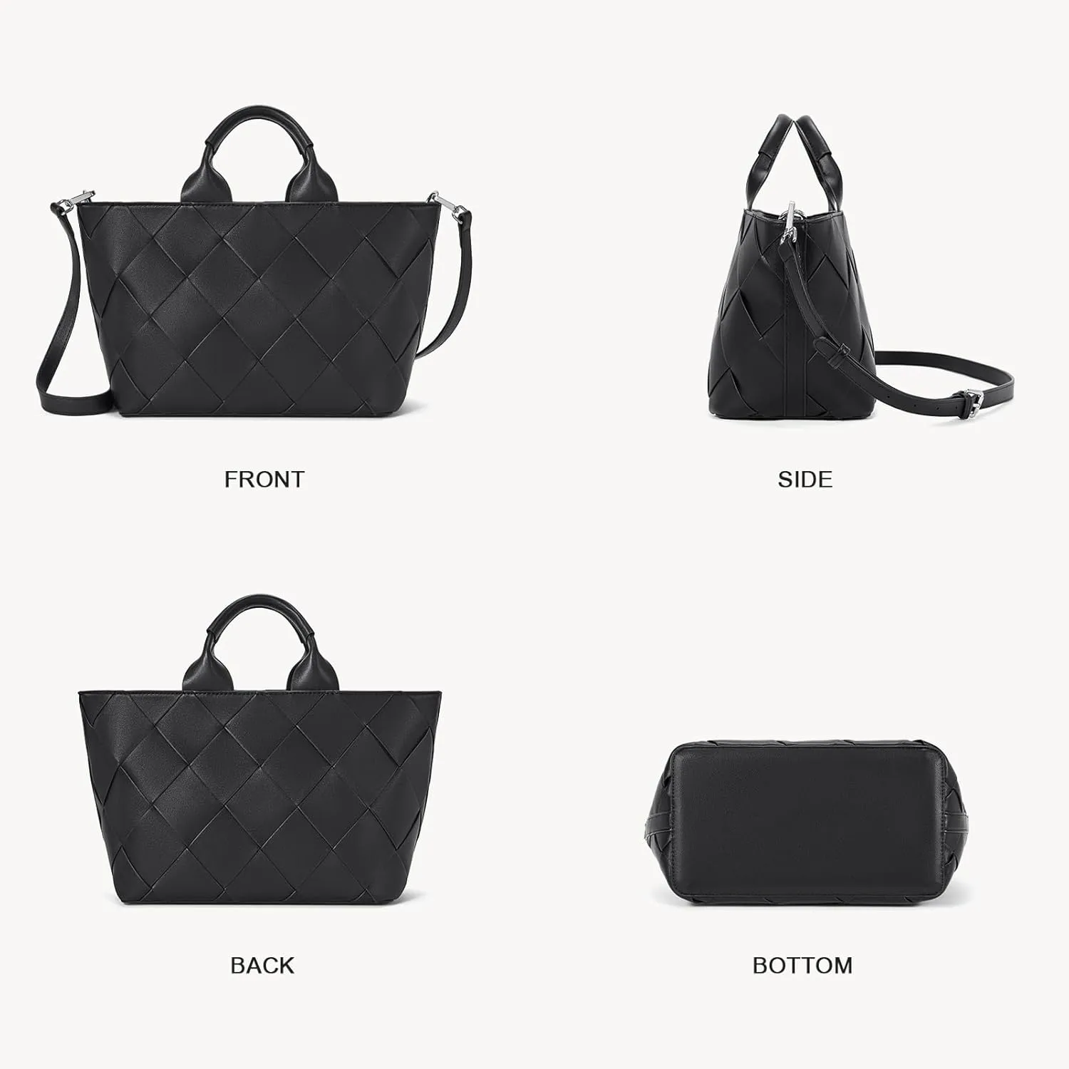 BOSTANTEN Woven Tote Bag for Women Top Handle Purses and Handbags Shoulder Crossbody Purse With Zipper