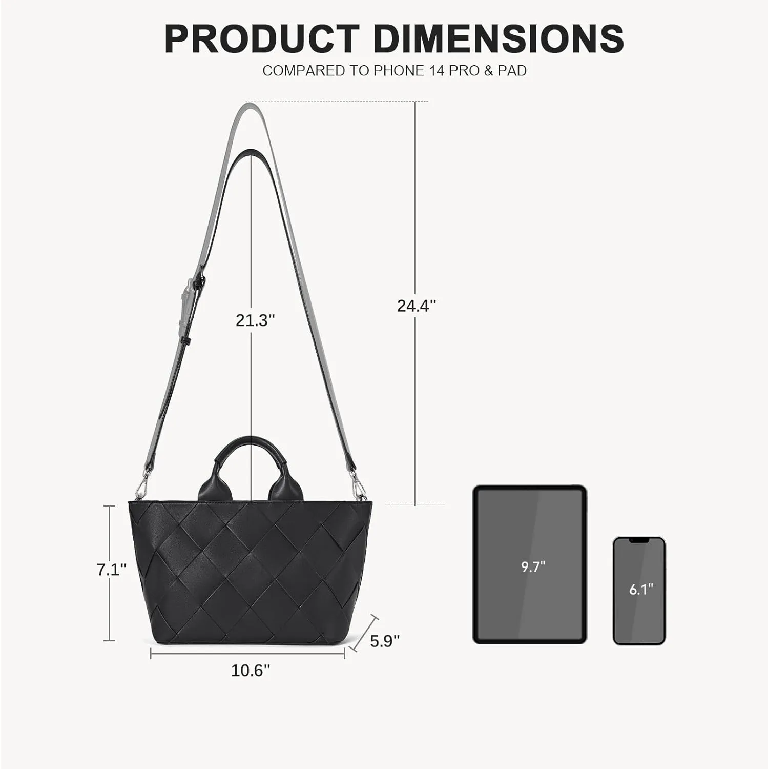 BOSTANTEN Woven Tote Bag for Women Top Handle Purses and Handbags Shoulder Crossbody Purse With Zipper