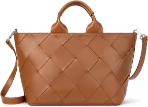 BOSTANTEN Woven Tote Bag for Women Top Handle Purses and Handbags Shoulder Crossbody Purse With Zipper