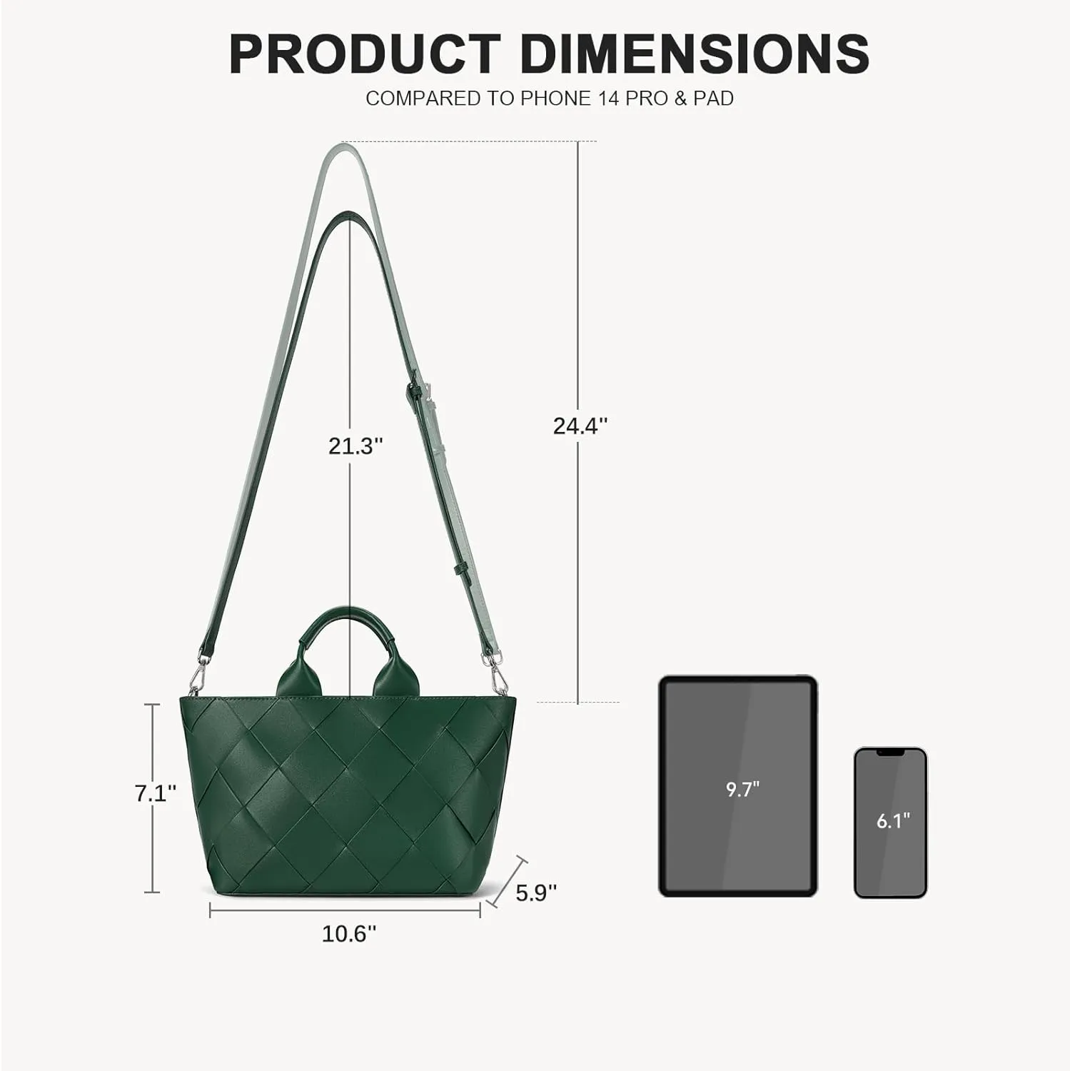 BOSTANTEN Woven Tote Bag for Women Top Handle Purses and Handbags Shoulder Crossbody Purse With Zipper