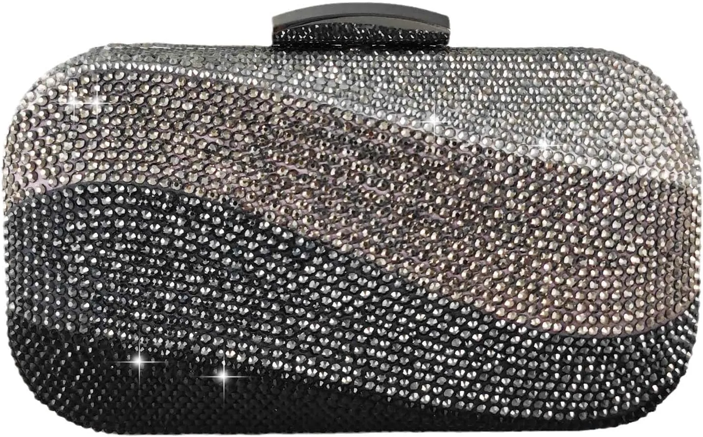 Boutique De FGG Sea Wave Luxury Crystal Clutch Evening Bags for Women Colorful Rhinestone Wedding Handbags and Purses