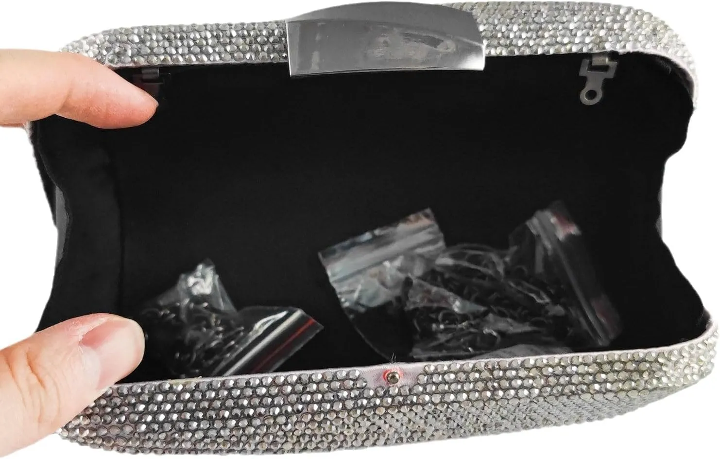 Boutique De FGG Sea Wave Luxury Crystal Clutch Evening Bags for Women Colorful Rhinestone Wedding Handbags and Purses