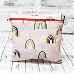 Bright Rainbow on Pink Food Safe Personalized Reusable Bag
