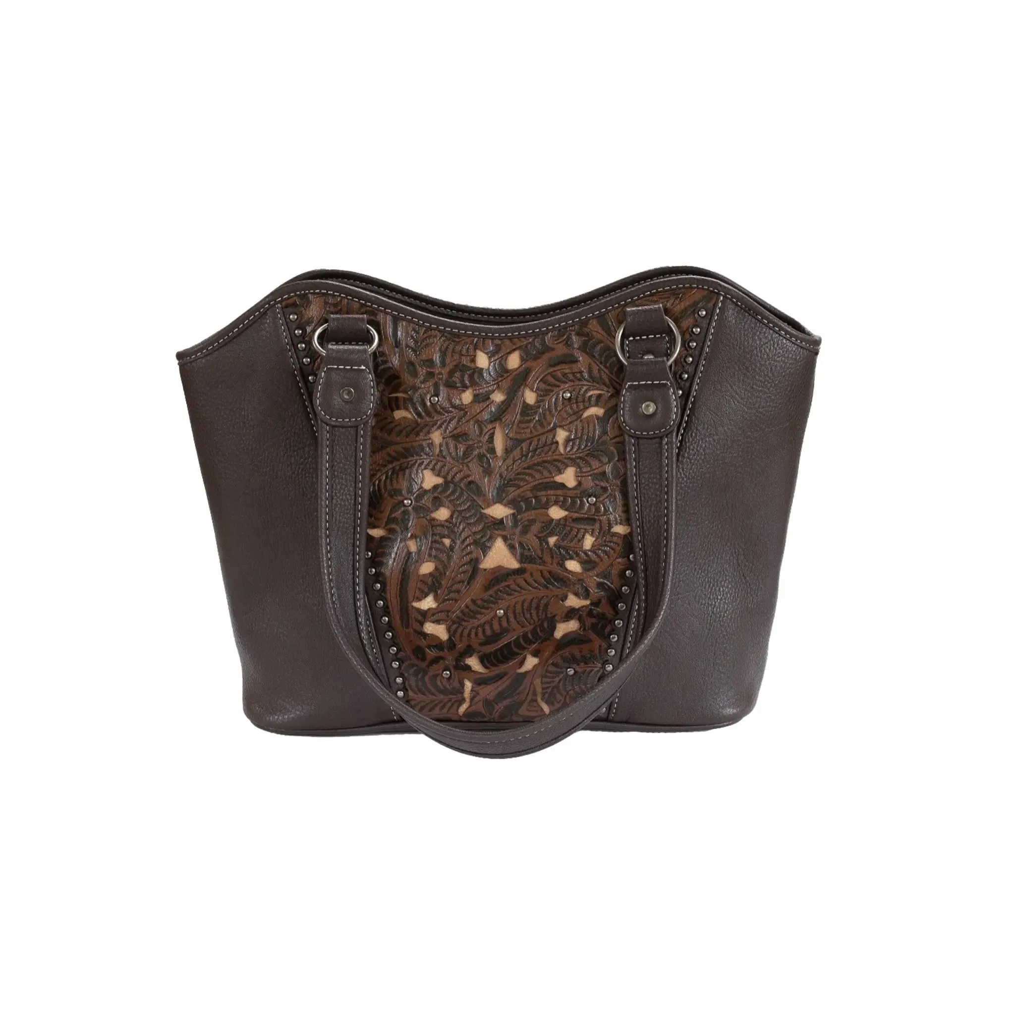 Brown Floral Handbag