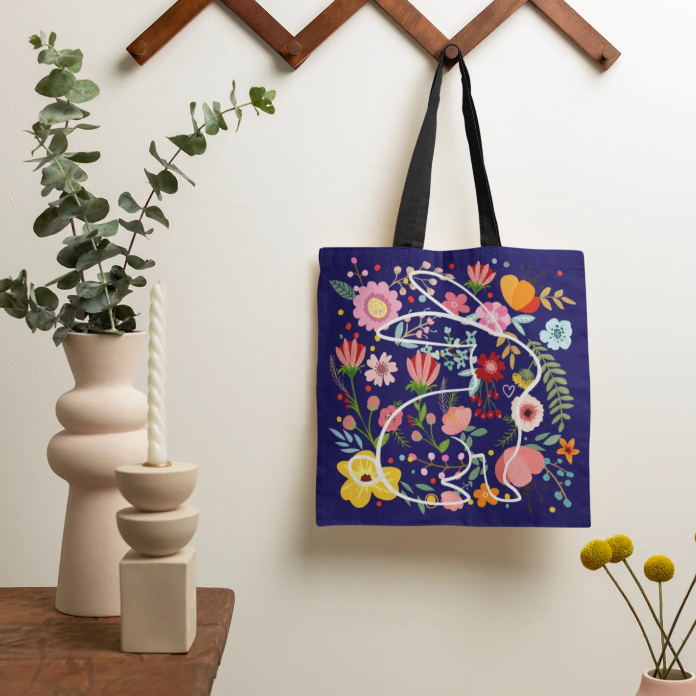 Bunny Blossom Tote Bag by Bunny Affair