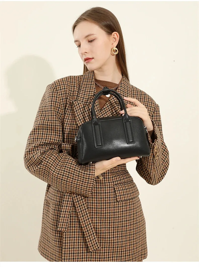 Burminsa Vintage Genuine Leather Pillow Small Shoulder Bags For Women 2025 Luxury Designer Crossbody Purses Tote Ladies Handbags