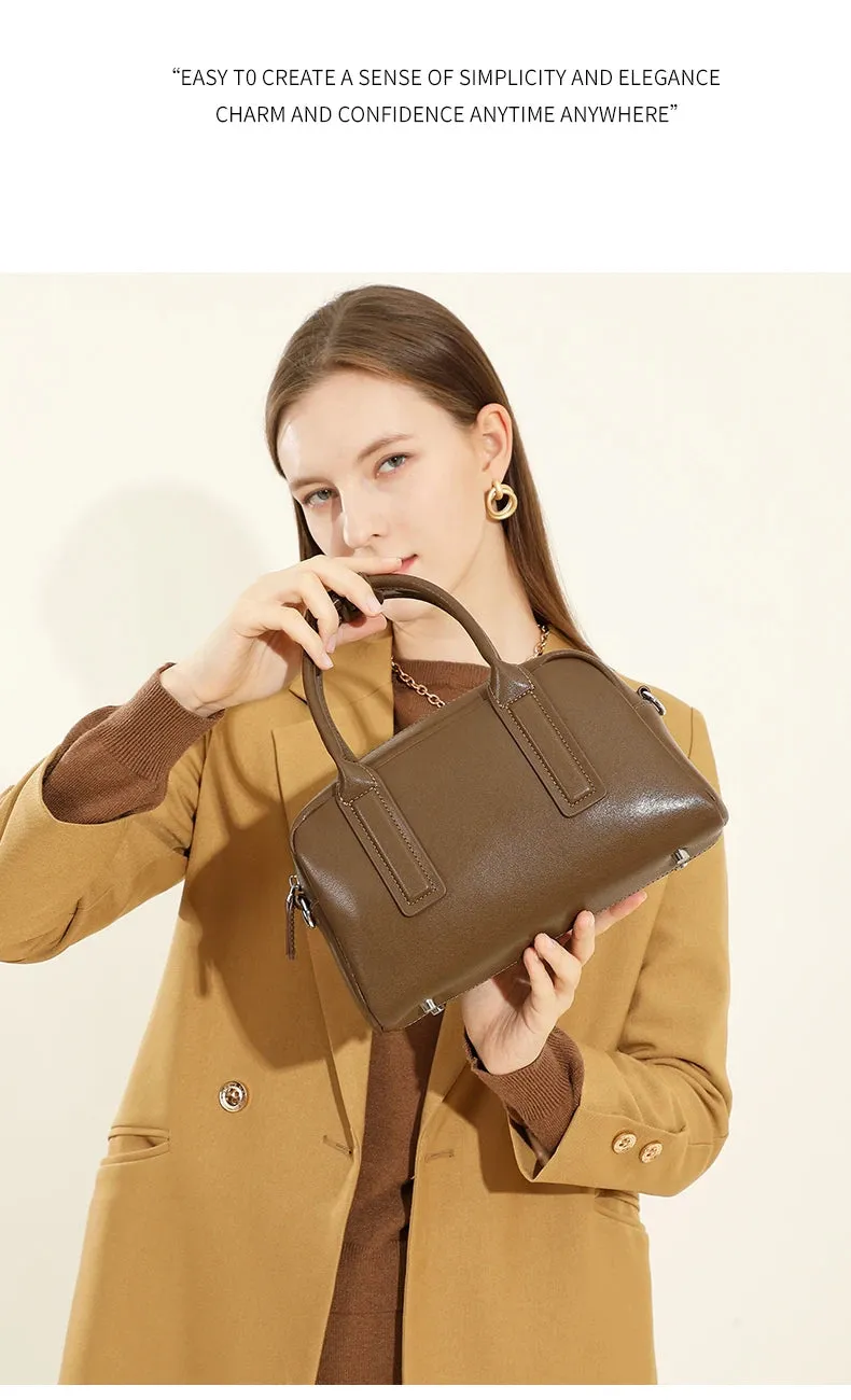 Burminsa Vintage Genuine Leather Pillow Small Shoulder Bags For Women 2025 Luxury Designer Crossbody Purses Tote Ladies Handbags