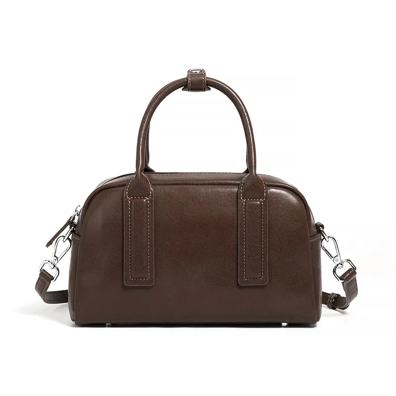 Burminsa Vintage Genuine Leather Pillow Small Shoulder Bags For Women 2025 Luxury Designer Crossbody Purses Tote Ladies Handbags