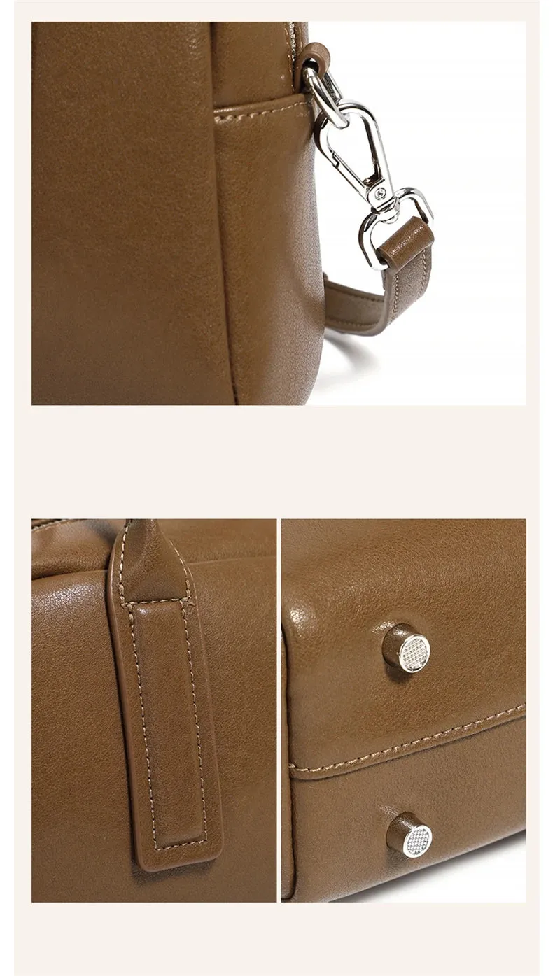 Burminsa Vintage Genuine Leather Pillow Small Shoulder Bags For Women 2025 Luxury Designer Crossbody Purses Tote Ladies Handbags