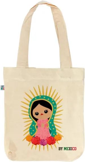 BY MEXICO Mexican Characters Totebag, Colorful Shoulder Bag w/Snap Closure