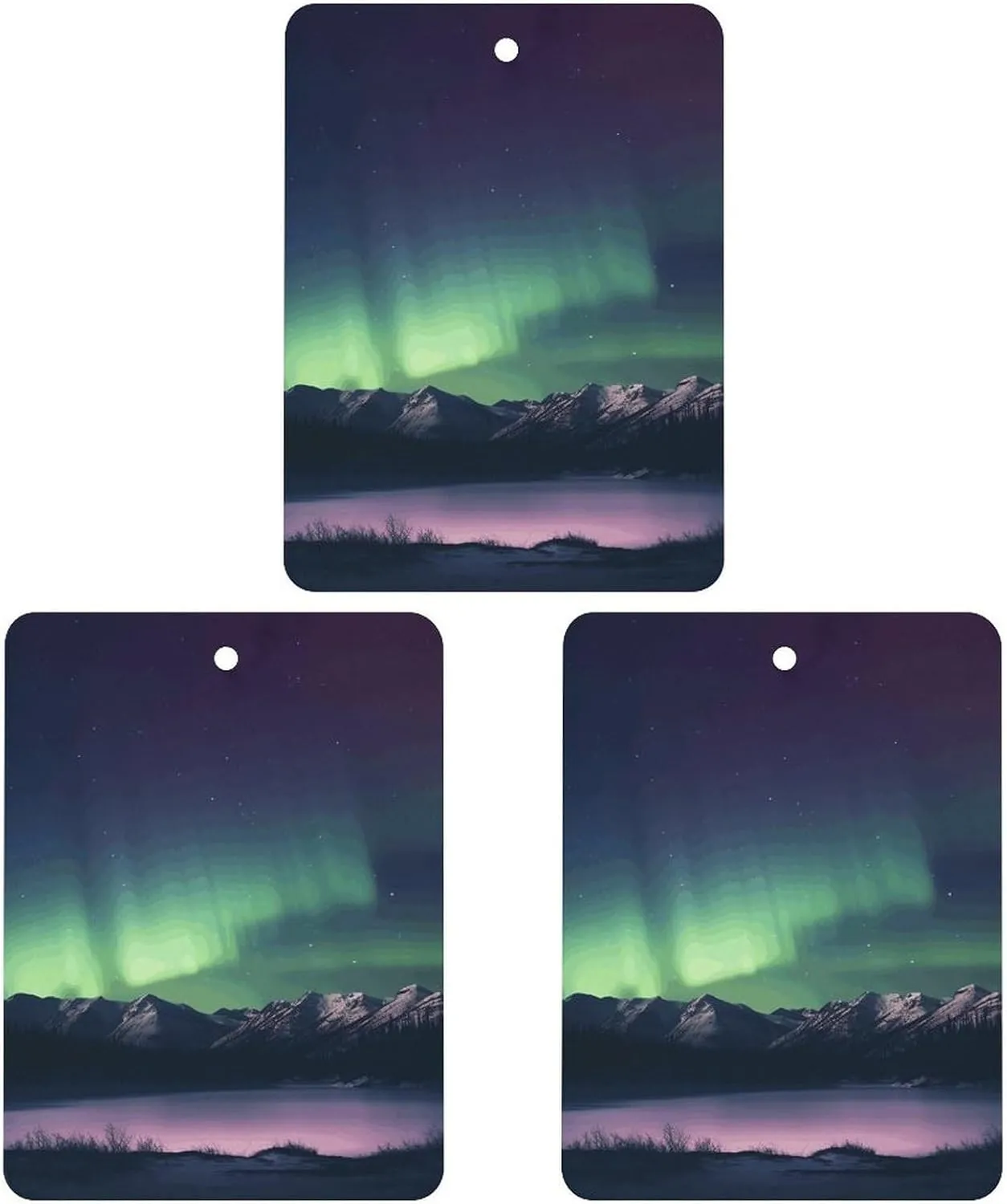 Car Air Fresheners 3 Pcs Hanging Air Freshener for Car Northern Aurora Night Aromatherapy Tablets Hanging Fragrance Scented Card for Car Rearview Mirror Accessories Scented Fresheners for Bedroom Bath