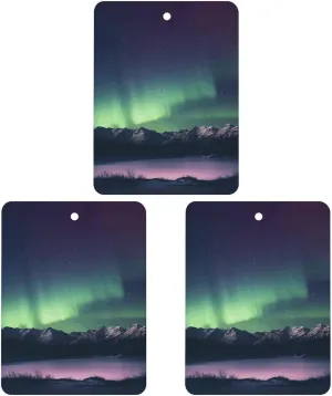 Car Air Fresheners 3 Pcs Hanging Air Freshener for Car Northern Aurora Night Aromatherapy Tablets Hanging Fragrance Scented Card for Car Rearview Mirror Accessories Scented Fresheners for Bedroom Bath