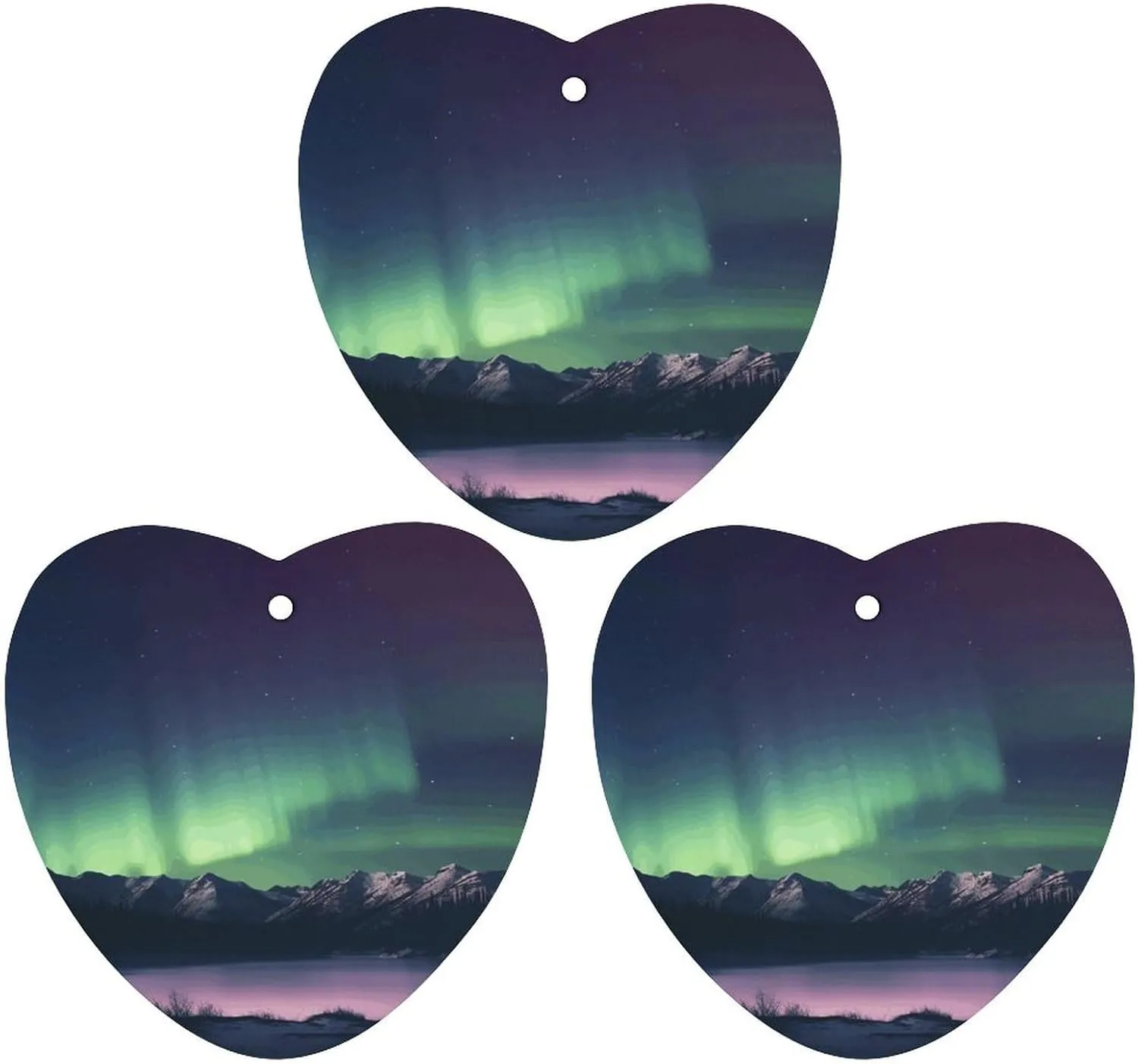 Car Air Fresheners 3 Pcs Hanging Air Freshener for Car Northern Aurora Night Aromatherapy Tablets Hanging Fragrance Scented Card for Car Rearview Mirror Accessories Scented Fresheners for Bedroom Bath