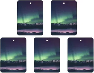 Car Air Fresheners 6 Pcs Hanging Air Freshener for Car Northern Aurora Night Aromatherapy Tablets Hanging Fragrance Scented Card for Car Rearview Mirror Accessories Scented Fresheners for Bedroom Bath