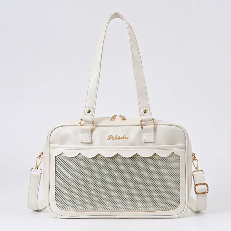 Cartoon Transparent Large Capacity College Style Handbags